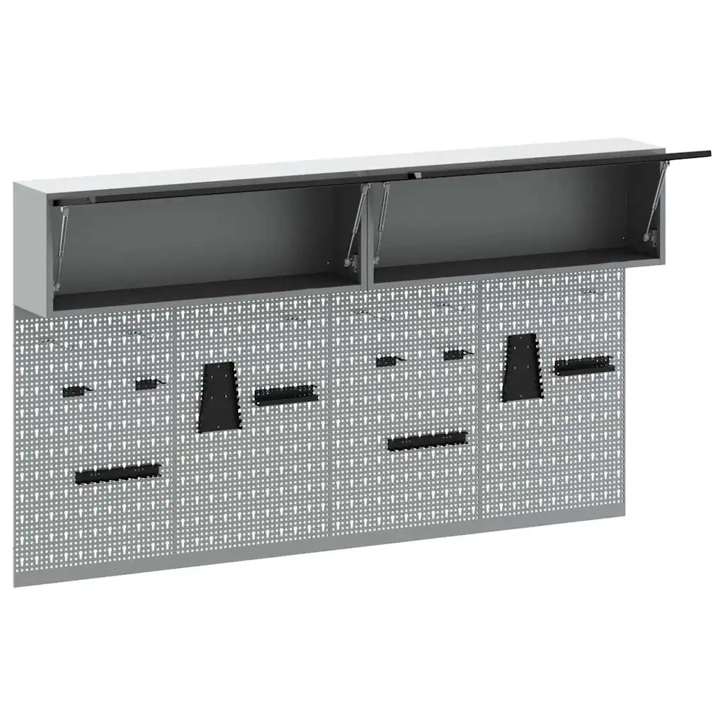 Set di armadi per attrezzi con lo scaffale 6 pz Nero CFW1799032