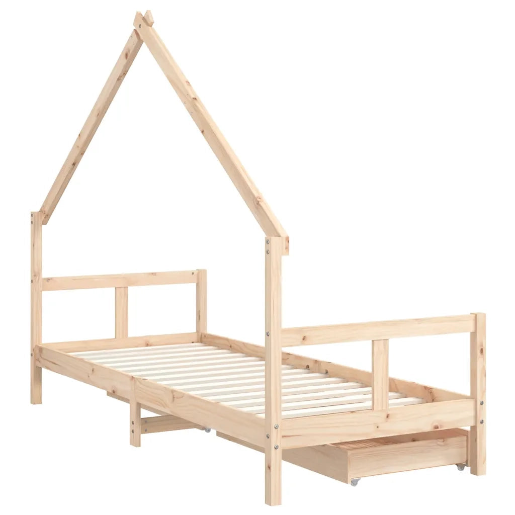 Giroletto Bambini | Letto Infantile | Lettino con Cassetti 80x200 cm Legno Massello di Pino