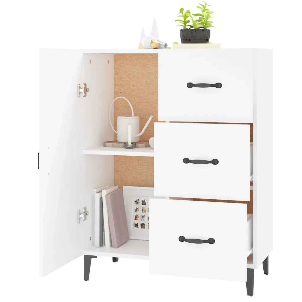 Credenza Bianca 69,5x34x90 cm in Legno Multistrato 812177
