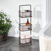 Handdoekenrek slancio e stile con 3 contenitori per cosmetici, asciugamani e altro - Opificio vintage per bagno, cucina e ufficio - Bronzo