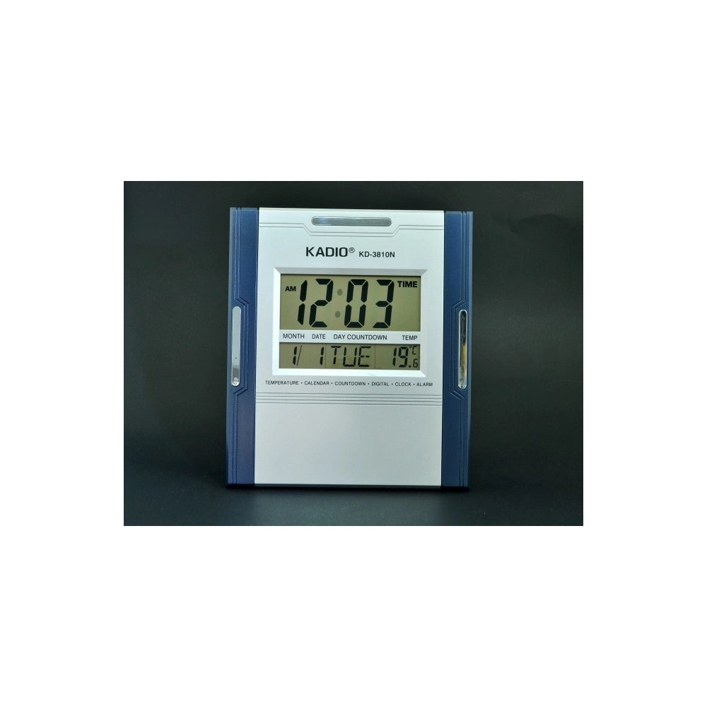 Trade Shop - Orologio Sveglia Termometro Datario Da Per Parete Tavolo Display Lcd Kd-3810n -