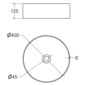 Lineabeta - Lavabo Cilindro Mattstone L.40 bianco con piletta