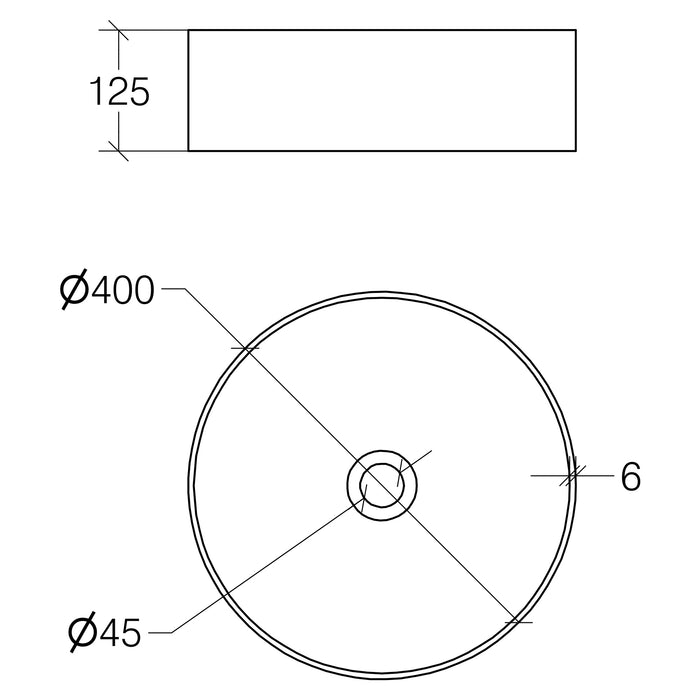 Lineabeta - Lavabo Cilindro Mattstone L.40 bianco con piletta