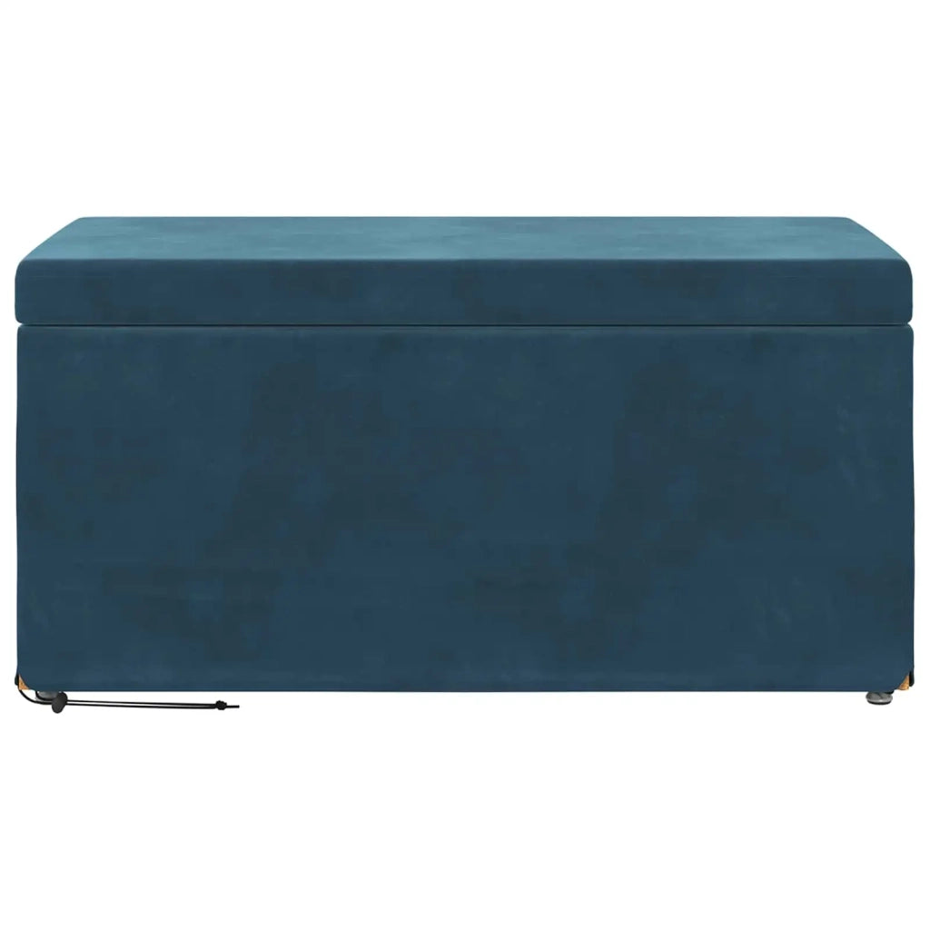 Pouf Blu 81 x 41 x 40 cm Velluto e Legno Ingegnerizzato