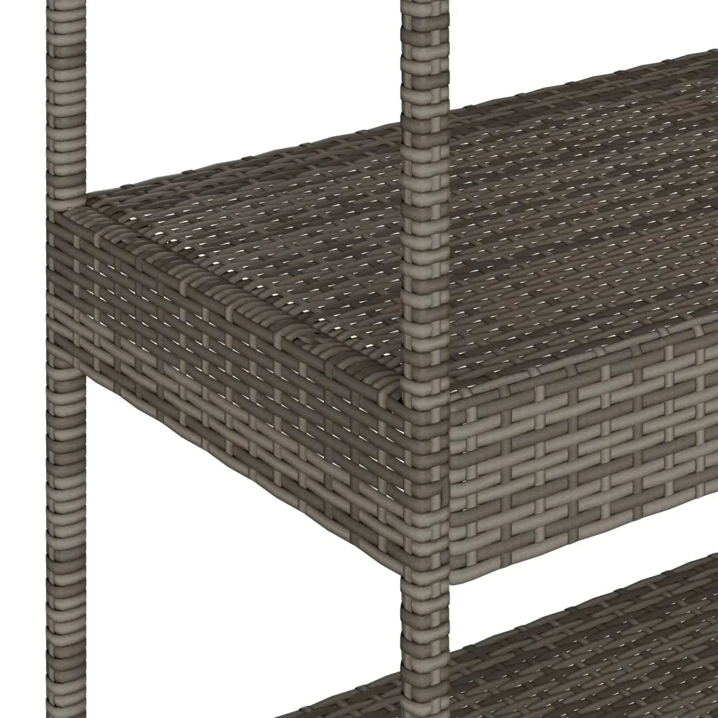 Carrello da Bar 3 Livelli Grigio Polyrattan e Massello Acacia CFW5646332