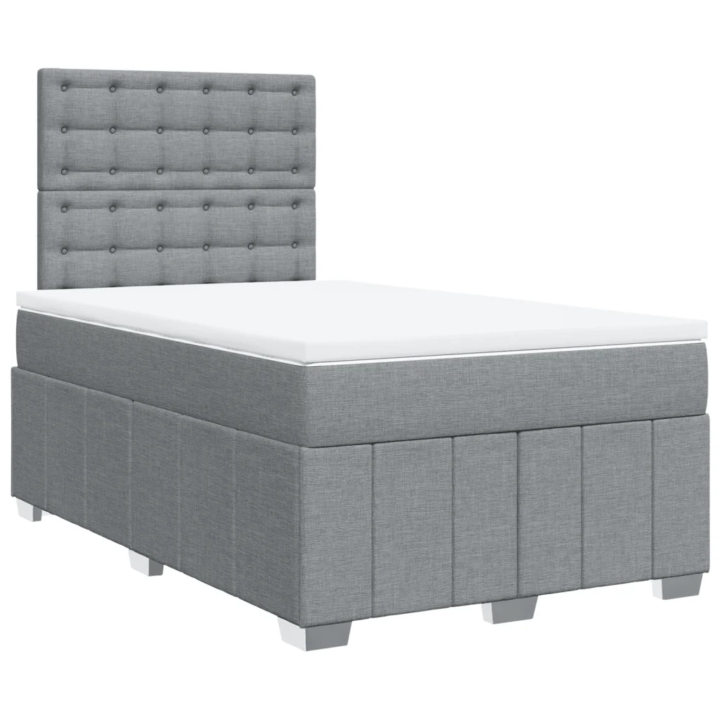 Giroletto a Molle con Materasso Grigio Chiaro 120x190cm Tessuto 3291621