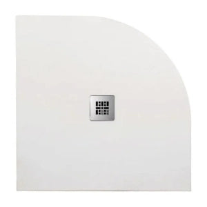 PIATTO DOCCIA SEMICIRCOLARE IN MARMORESINA BIANCO MODELLO STONE FREE H2,8 - CM 80X80  - BAR