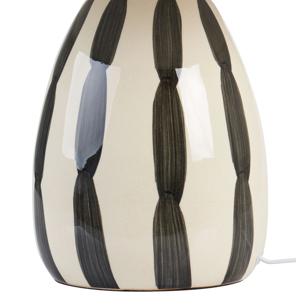 Lampada da tavolo Light Beige e nero Ceramica 41 cm Paralume a cono bianco Fatto a mano Comodino Soggiorno Camera da letto Illuminazione