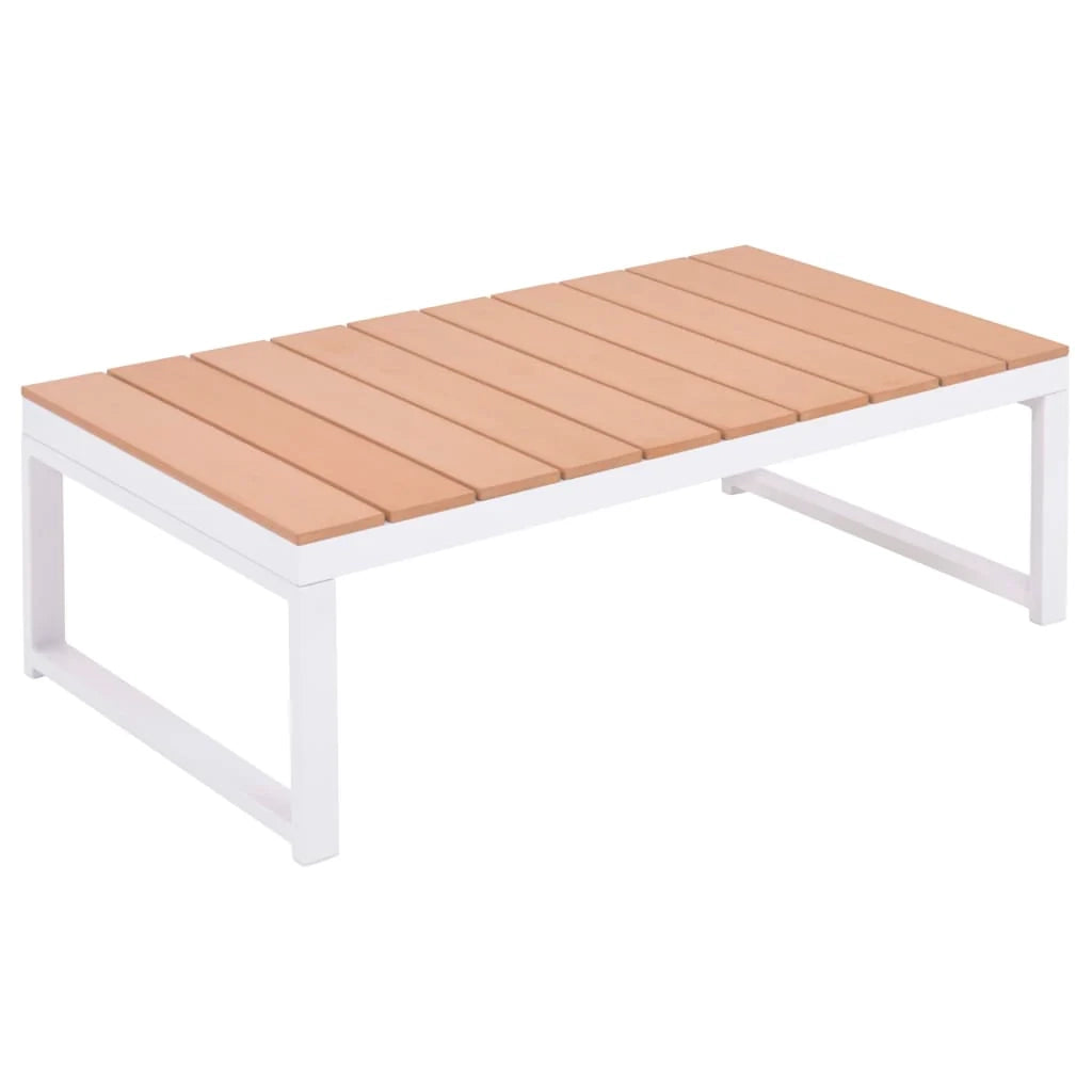 Set di mobili da giardino per esterni 4 pezzi con cuscini alluminio e WPC 02_0016077
