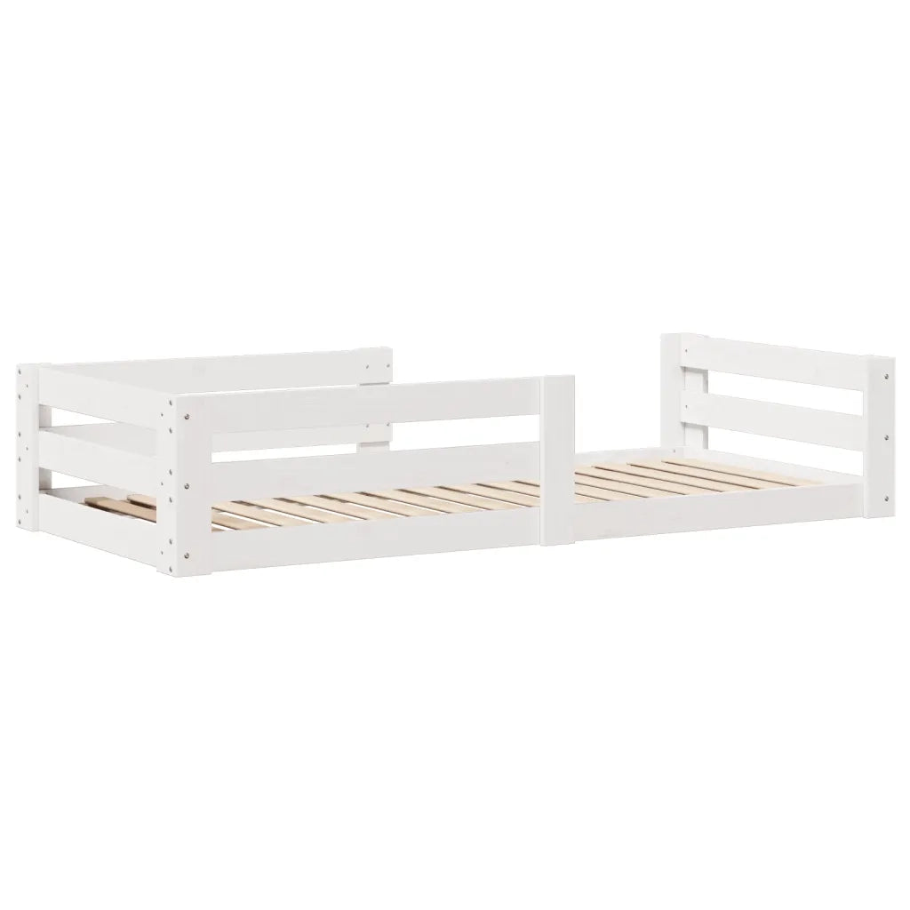 Giroletto senza Materasso Bianco 100x200 cm Legno Massello Pino