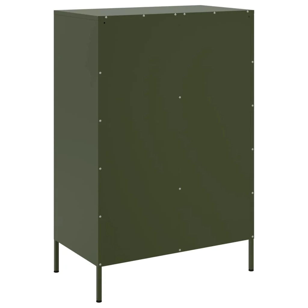 Buffet credenza cassettiera mobiletto mobile contenitore organizer cucina soggiorno salotto verde oliva 68 x 39 x 101,5 cm acciaio verde 02_0035648