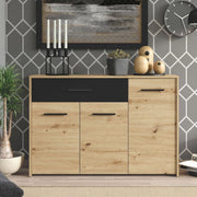 Madia Sanza, Credenza 2 Ripiani, 119x33x80.5h cm Marrone Rovere Nodi