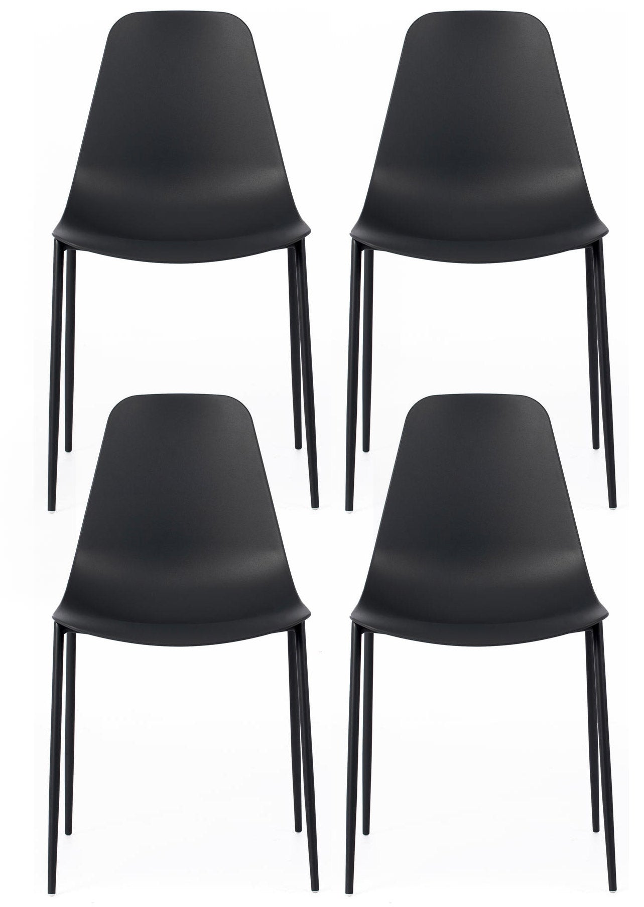 Set 4 Sedie 49x48,5xH88 cm in Polipropilene Frida Nero