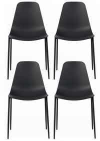 Set 4 Sedie 49x48,5xH88 cm in Polipropilene Frida Nero