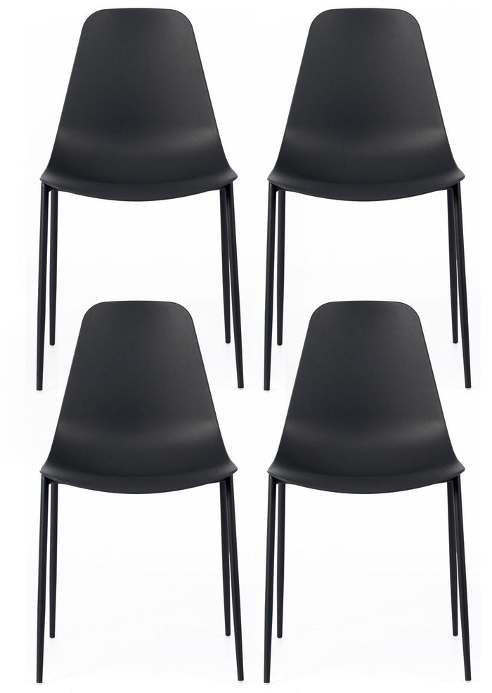Set 4 Sedie 49x48,5xH88 cm in Polipropilene Frida Nero
