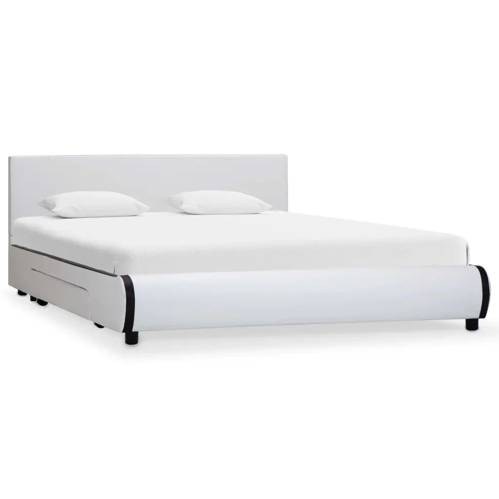 Giroletto con Cassetti Bianco in Similpelle 140x200 cm