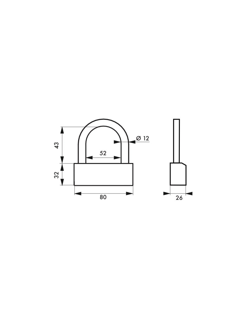 Lucchetto NAUTIC 80 mm, 3 chiavi – THIRARD