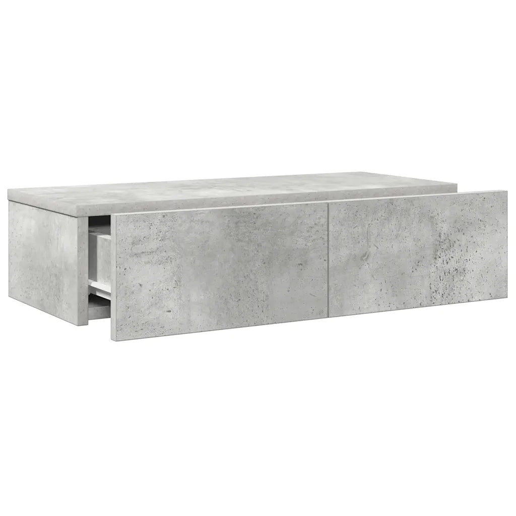 Scaffale a Parete con Cassetti Grigio 60x26,5x15 cm Truciolato 859971