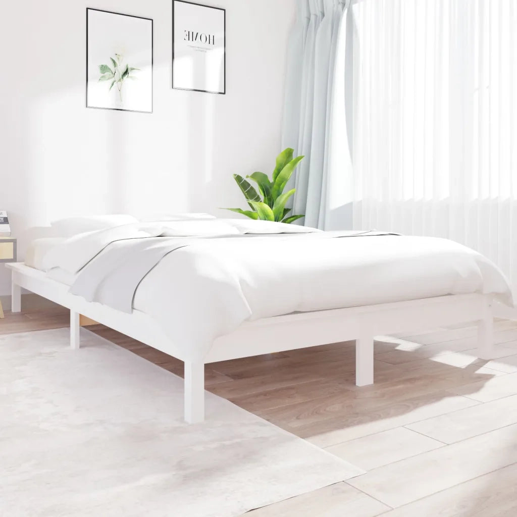 Giroletto Bianco 180x200 cm Super King Legno Massello di Pino 820557