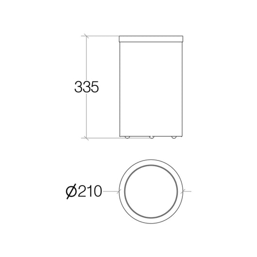 Lineabeta - Pattumiera bagno Sestei con coperchio basculante in acciaio inox nero