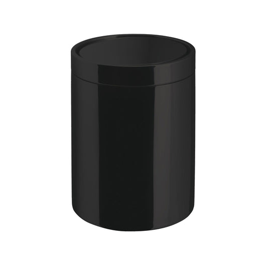 Lineabeta - Pattumiera bagno Sestei con coperchio basculante in acciaio inox nero