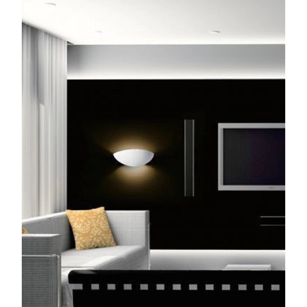 Trade Shop - Applique Parete Mezza Luna Gesso Doppia Emissione Verniciabile Attacco R7s -