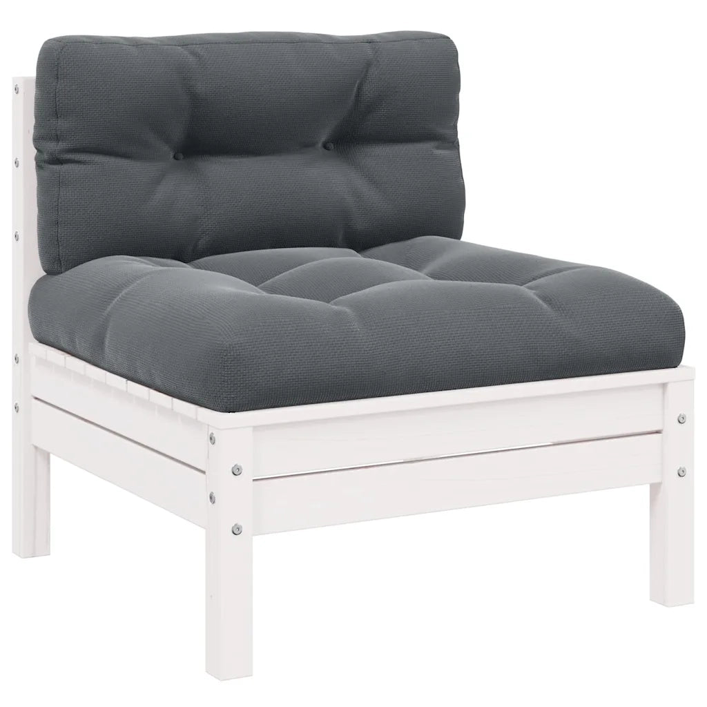Divano Centrale da Giardino con Cuscini Bianco Massello di Pinocod mxl 120760