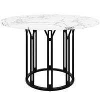 Tavolo tondo da pranzo - Xylo - marmorizzato oro/nero gambe metallo