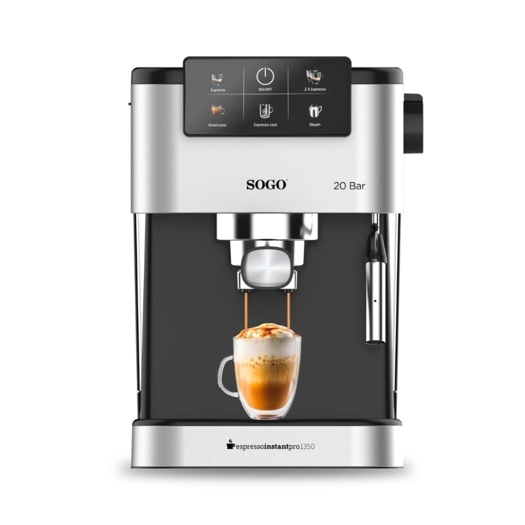 Macchina caffè espresso 20 bar con cappuccinatore, serbatoio 1,5L e pannello touch digitale per caffè cremoso - Sogo
