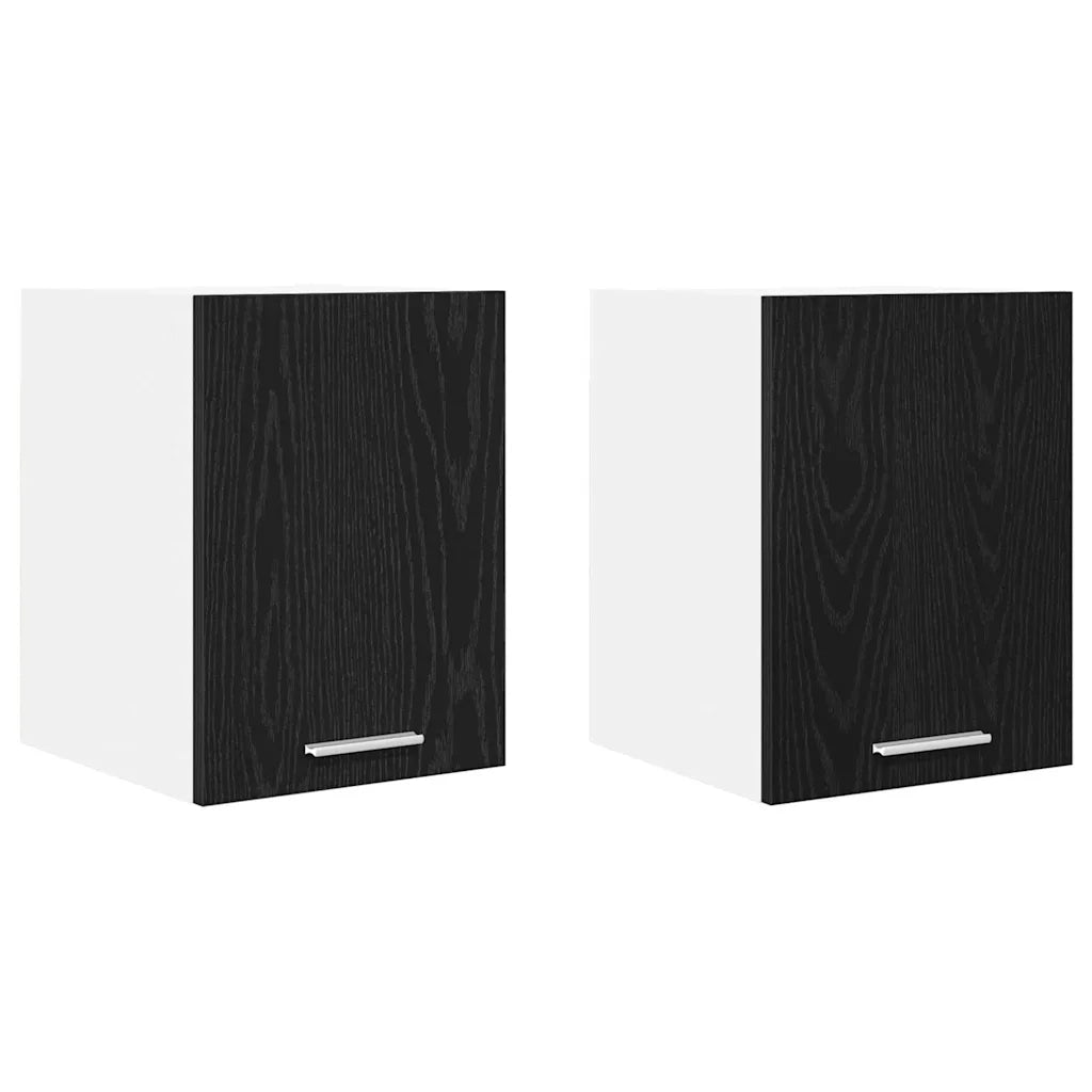 Armadio pensile 2 pcs Rovere Nero e Bianco 30 x 31 x 40 cm 884117