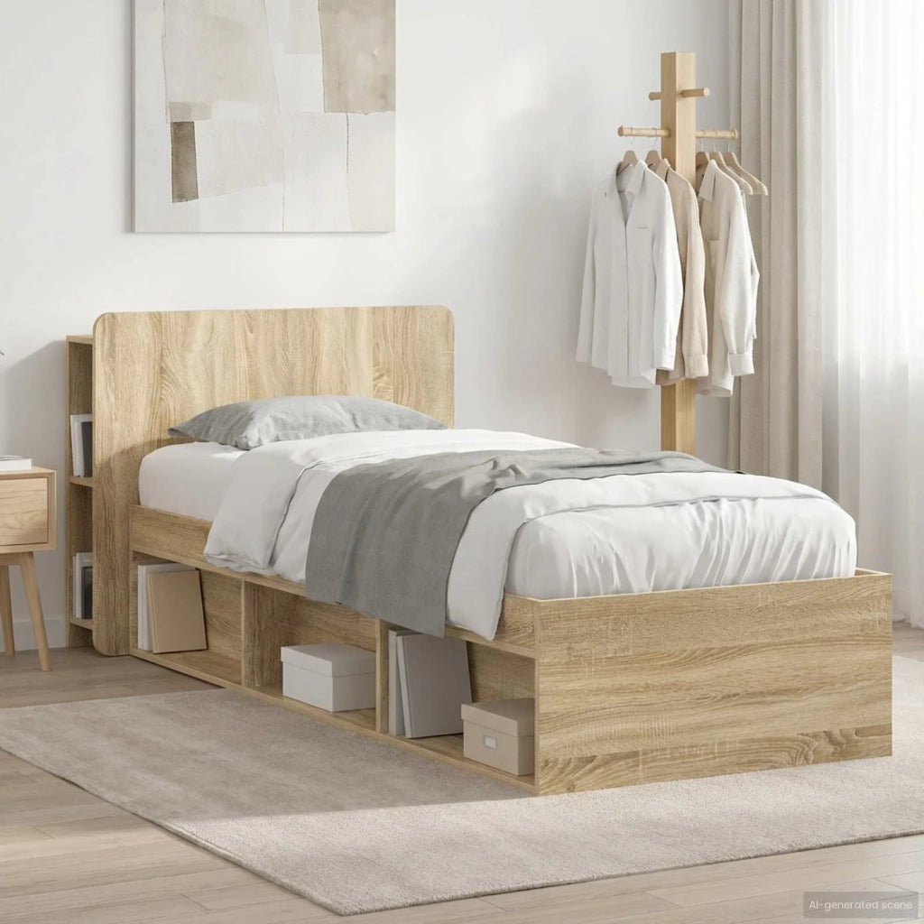 Telaio del letto con storage Rovere Sonoma 75 x 190 cm