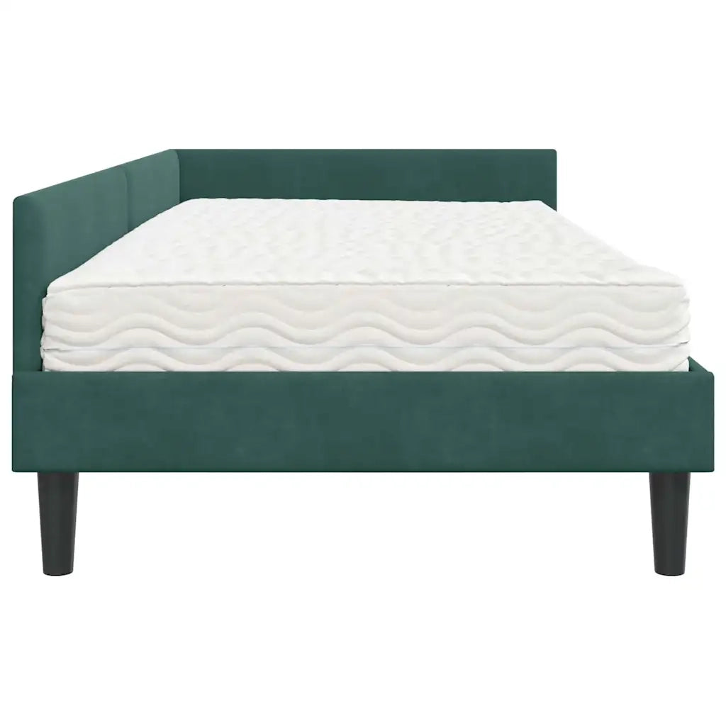 Struttura Letto Angolare con Materasso 2 pcs Verde Velluto 3393718