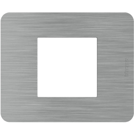Placca Bticino MatixGO Effects 2 moduli Steel JA4802ES