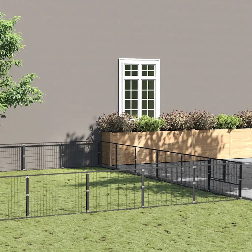 Gabbia per Cani Nera 60 m² in Acciaio 3082173