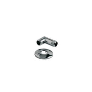 Curvetta per doccia cromata con rosone 1/2" curvetta gomito saliscendi