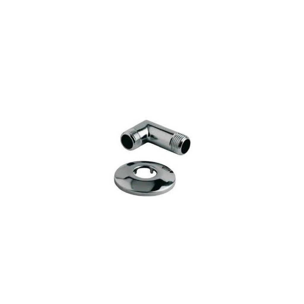 Curvetta per doccia cromata con rosone 1/2" curvetta gomito saliscendi