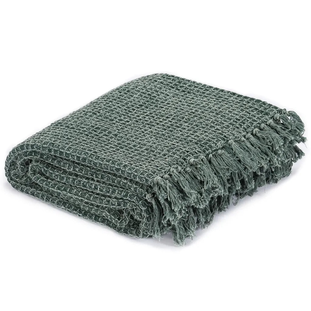 Copriletto in Cotone 160x210 cm Verde Scuro 133759