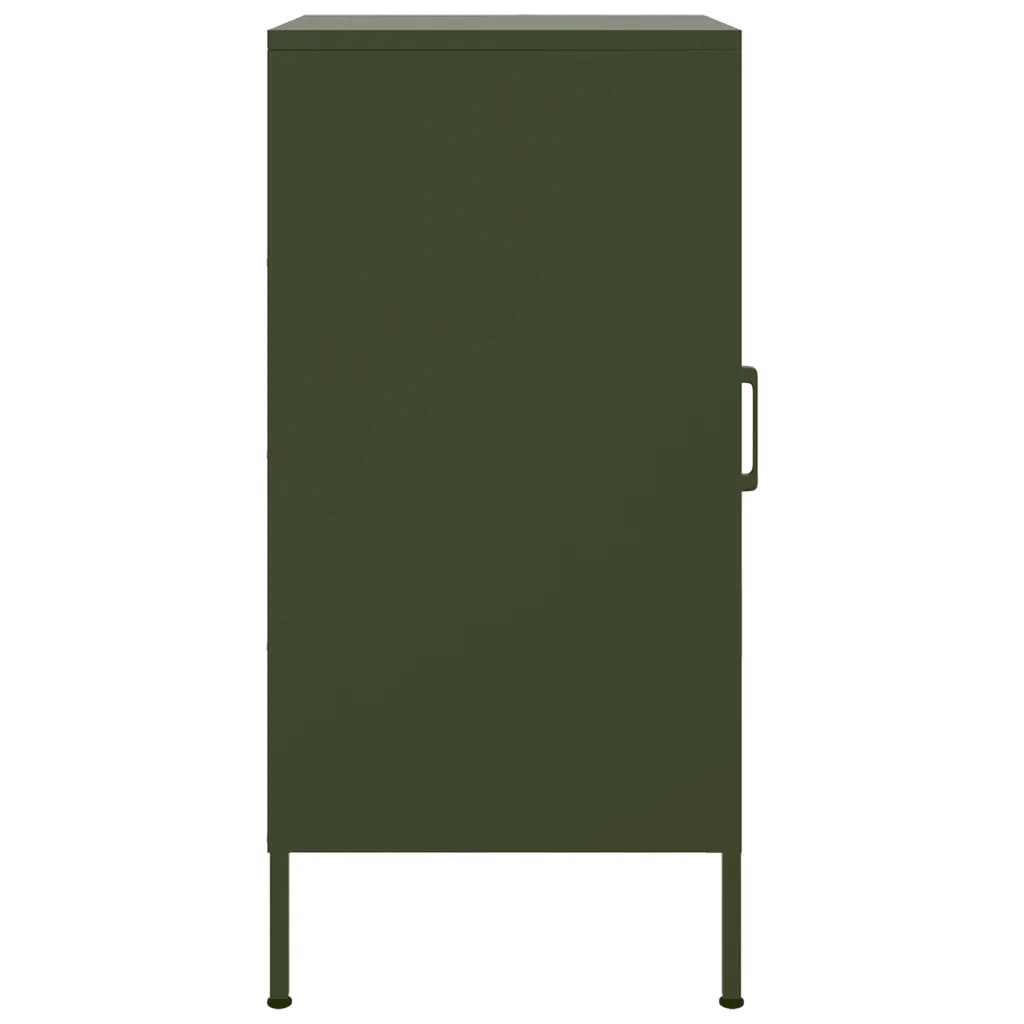 Credenze 2 pz | Madia | Buffet da pranzo | Armadio da pranzo Verde Oliva 36x39x79 cm Acciaio