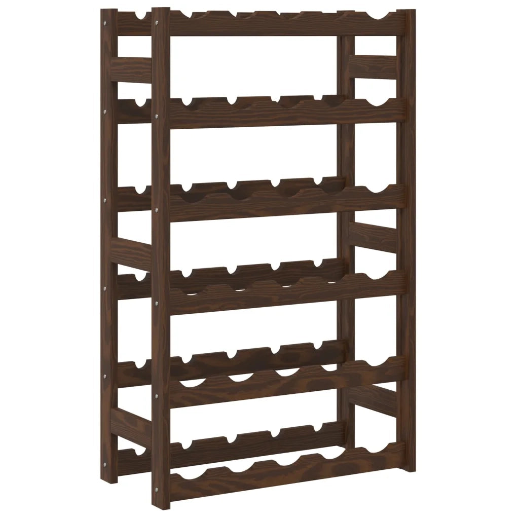 Portabottiglie per 30 Bottiglie Marrone Legno Massello di Pino CFW3304093
