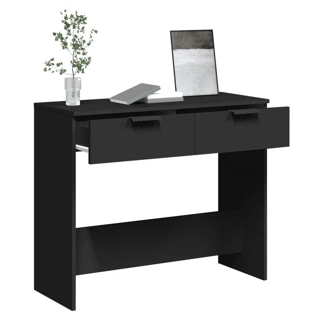Tavolino Consolle-Tavolino da soggiorno-Tavolo Nero 90x36x75 cm in Legno Multistrato