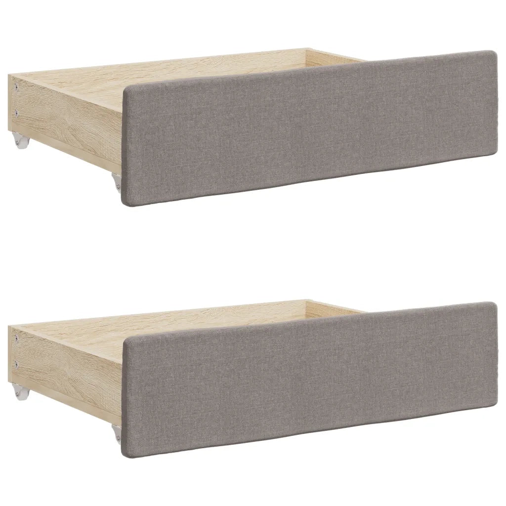 Divano Letto Estraibile con Cassetti-Sofa Letto-Daybed Tortora 90x200 cm Tessuto 291318