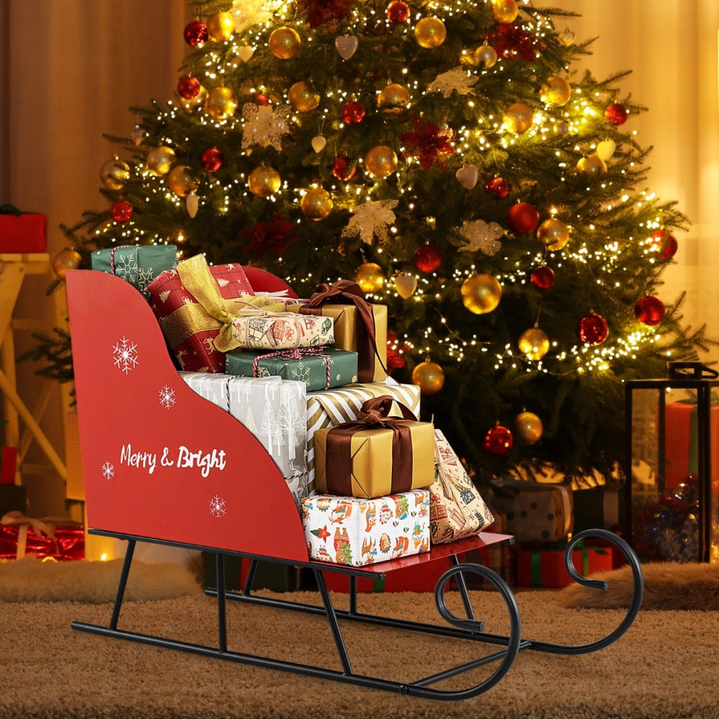 Cestino slitta di babbo natale in metallo per natale per casa ufficio carnevale, Cestino decorazione festiva slitta carrello-Decorazioni natalizie