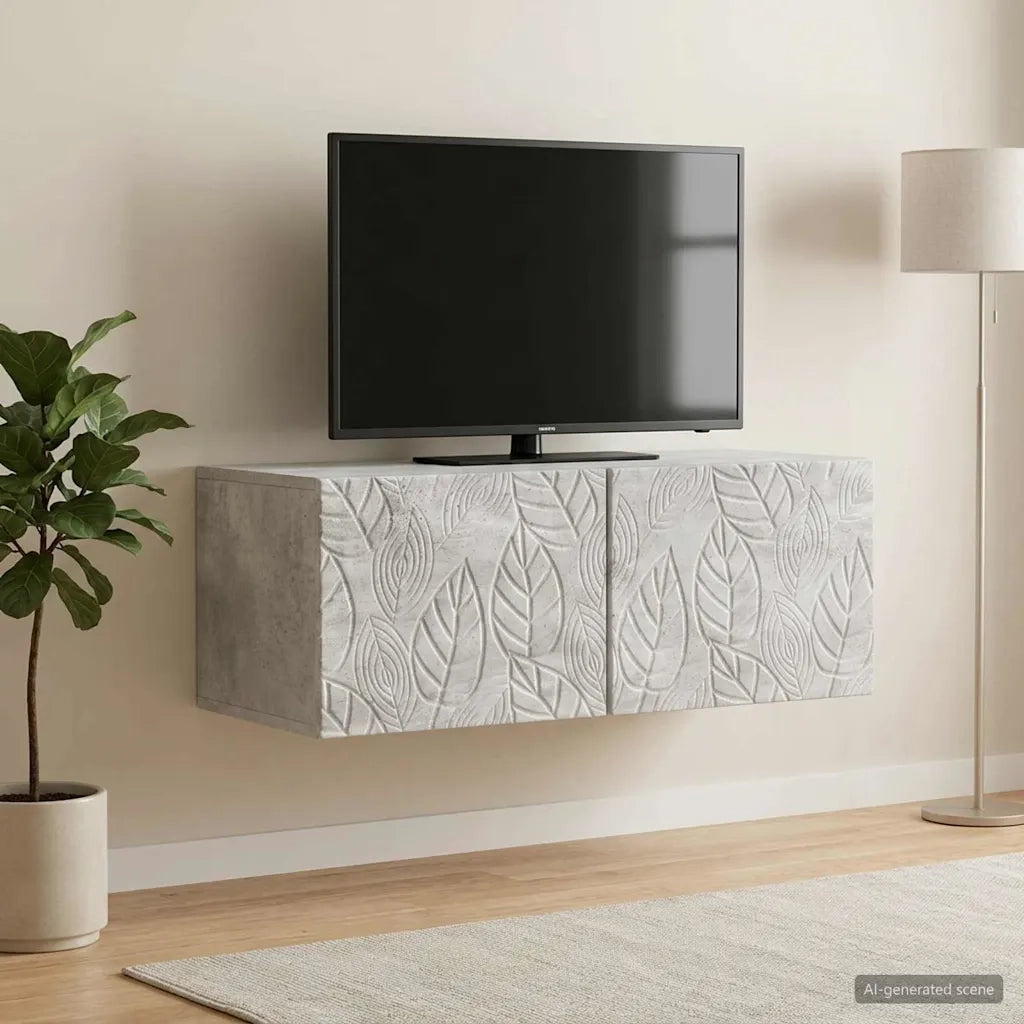 Mobile Porta TV da Muro 98 x 31 cm Grigio Cemento 898898