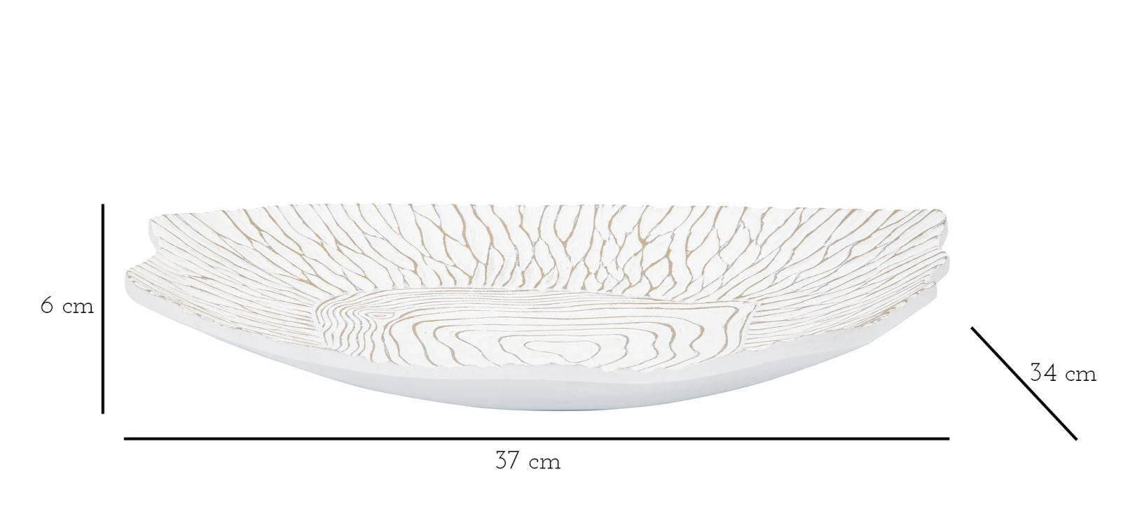 Piatto Svuota Tasche 37x6x34 cm in Poliresina Bianco