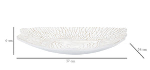 Piatto Svuota Tasche 37x6x34 cm in Poliresina Bianco