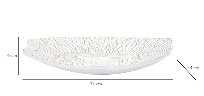 Piatto Svuota Tasche 37x6x34 cm in Poliresina Bianco