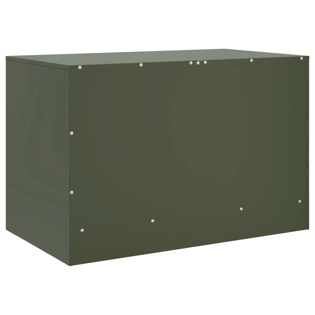Mobile TV Verde Oliva 67x39x44 cm in Acciaio 841699