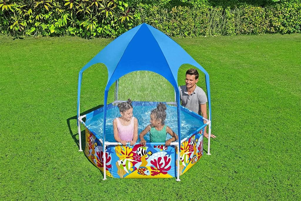 BESTWAY PISCINA SPLASH-IN-SHADE CON GAZEBO E DOCCETTA 183 X 51CM