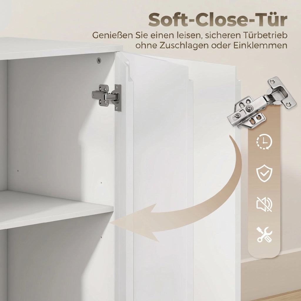 Cassettiera moderna con 4 ante ¨C Zephmum ¨C Bianco, 80x40x86 cm