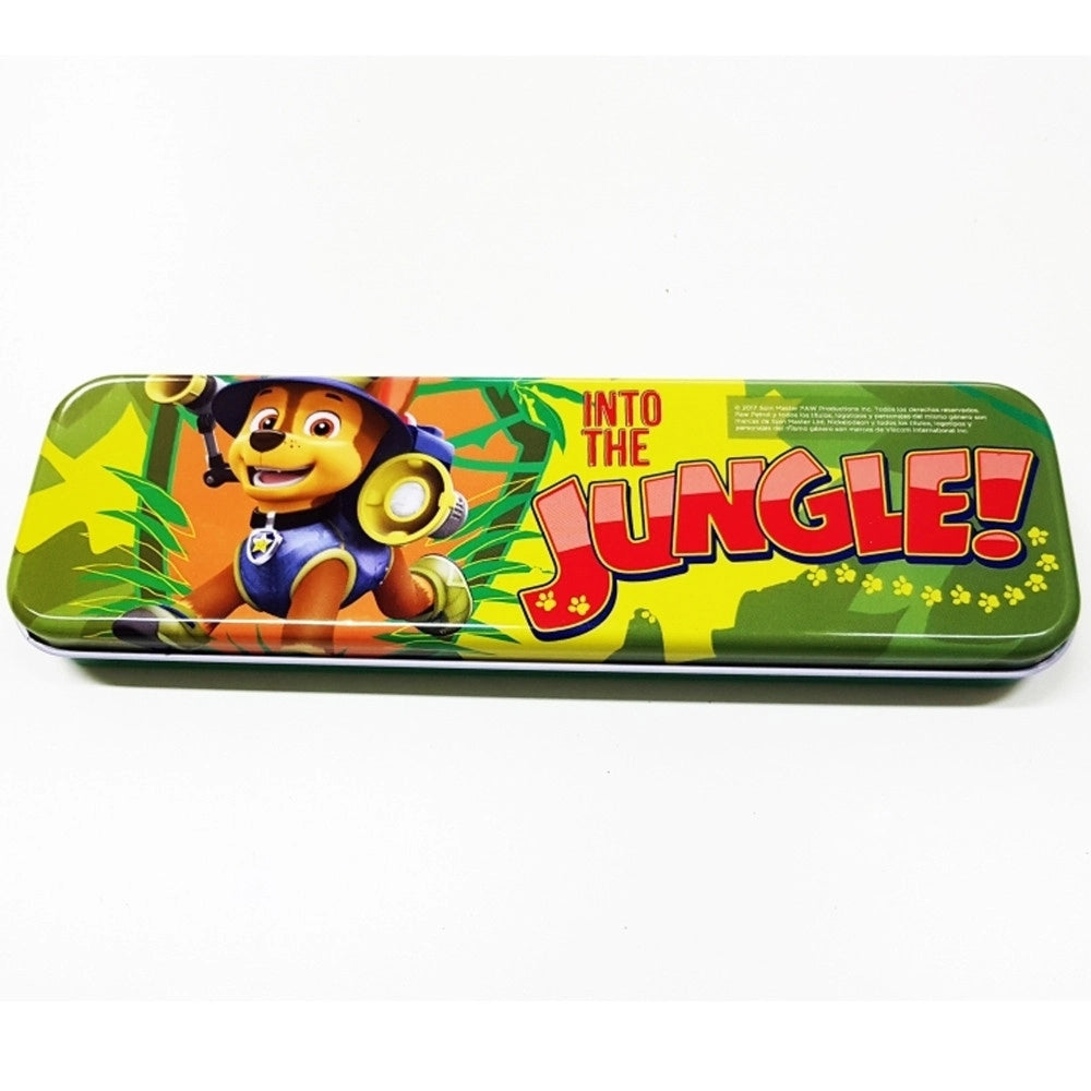 Trade Shop - Astuccio In Metallo Paw Patrol Jungle Portapenne Portapastelli Matite Bambino -